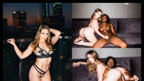 娇小的少女用口交和铁杆骑术对待大黑鸡巴 Laney Grey