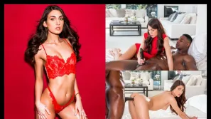 穿着蕾丝内衣的瘦瘦宝贝将黑色鸡巴插入她的洞里 达纳·沃尔夫