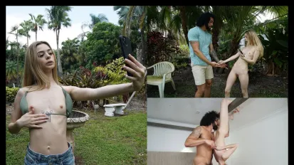 瘦小的金发美女在被猛肏前拍性感自拍 Molly Little